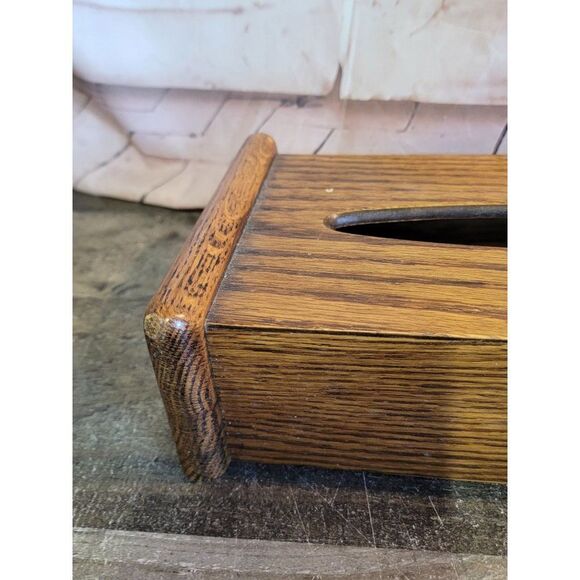 Wooden brown tissue box cover home decor figure - Picture 3 of 5